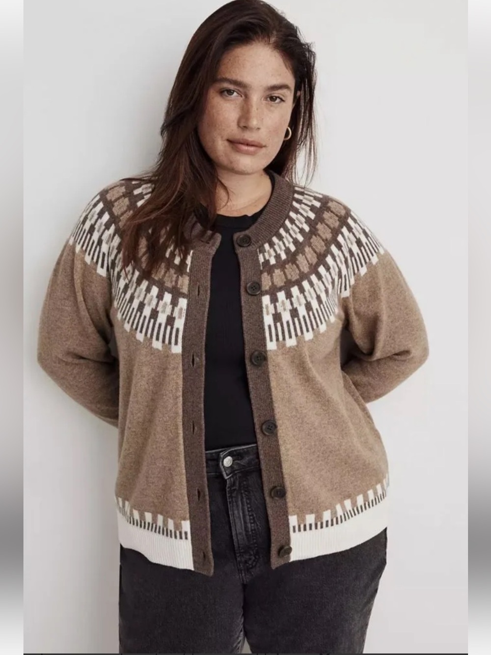 Madewell Fair Isle Frankfort Cardigan Sweater size XL